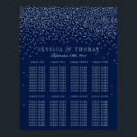 Poster Marine Blue & Glam Argent Confetti Mariage Siège<br><div class="desc">La collection de confettis mariages bleu marine et argent glam est parfaite pour tout couple qui planifie une célébration mariage romantique. Le design se compose d'un arrière - plan bleu marine chic avec confetti argent glam qui est vraiment étonnant et parfait pour tout événement spécial. Le libellé incorpore la même...</div>