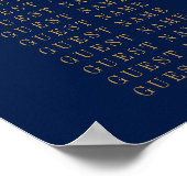Poster Marine Blue & Glam Gold Confetti Mariage Siège (Coin)