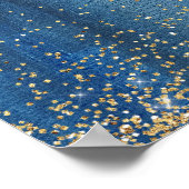 Poster Marine Blue Gold String Lumières Mariage Bienvenue (Coin)