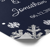 Poster Marine Blue Snowflakes Mariage d'hiver (Coin)