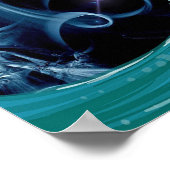 Poster Marine Blue Wispy Sky japonais Wispy Art (Coin)