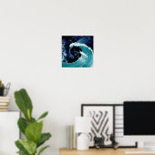 Poster Marine Blue Wispy Sky japonais Wispy Art (Bureau à domicile)