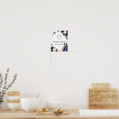 Poster Marine Blush Floral Twins Silver Quinceañera (Cuisine)