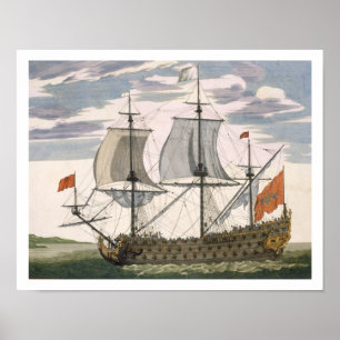 Poster Marine britannique : un bateau de premier ordre