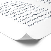 Poster Marine | Carte de siège Mariage manuscrit moderne (Coin)