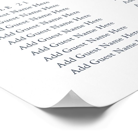 Poster Marine | Carte de siège Mariage XL manuscrit moder (Coin)