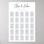 Poster Marine | Carte de siège Mariage XL manuscrit moder (Devant)