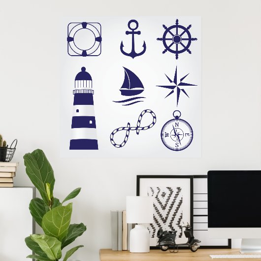 Poster Marine Elements (Bureau à domicile)