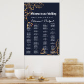 Poster Marine et fleurs dorées (Cuisine)