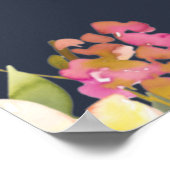 Poster Marine Jaune Blush Bourgogne Floral Mariage Bienve (Coin)