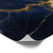 Poster Marine Marbre bleu et or Marbre Mariage moderne Bi (Coin)