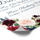 Poster Marine Marsala Floral Signature Boissons Cocktail (Coin)