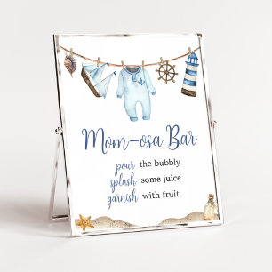 Poster Marine Nautique Ahoy Baby shower Maman Osa Bar