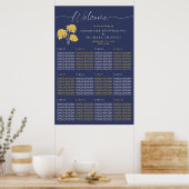 Poster Marine Palm Tropical Botanical Welcome Mariage (Cuisine)