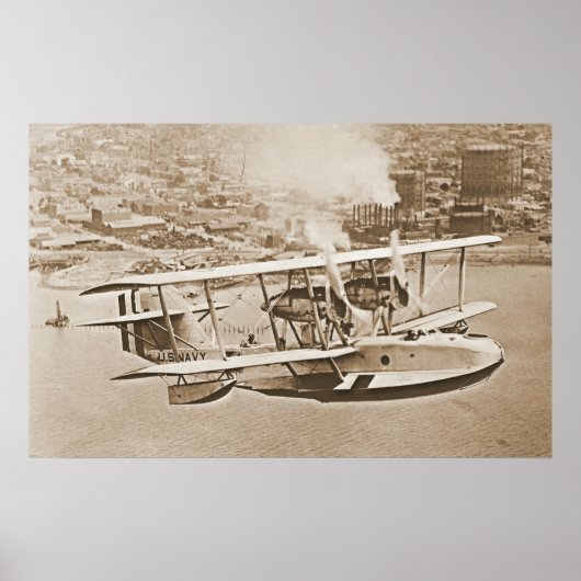 Poster Marine Seaplane PN9 Flying Coastline (Devant)