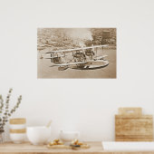 Poster Marine Seaplane PN9 Flying Coastline (Cuisine)