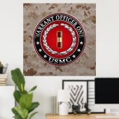 Poster Marines des États-Unis : Adjudant un (USMC WO-1) [ (Bureau à domicile)
