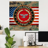 Poster Marines des États-Unis : Colonel (USMC Col) [3D] (Bureau à domicile)
