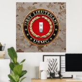 Poster Marines des États-Unis : Premier lieutenant (USMC  (Bureau à domicile)