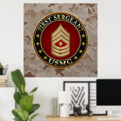 Poster Marines des États-Unis : Premier sergent (USMC 1er (Bureau à domicile)