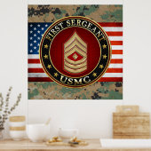 Poster Marines des États-Unis : Premier sergent (USMC 1er (Cuisine)