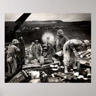 Poster Marines des USA de 2ÈME GUERRE MONDIALE sur Iwo