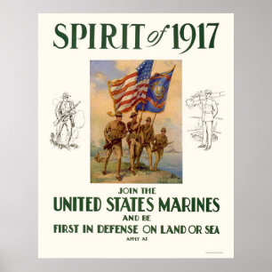 Poster Marines - Esprit de 1917