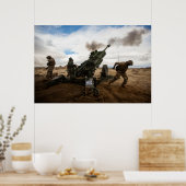 Poster Marines Fire a M777-A2 Howitzer (Cuisine)