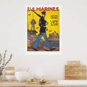 Poster Marines - service actif - terre, mer, air (Cuisine)