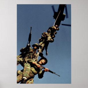 Poster Marines sur un RIG SPIE, un dispositif de corde qu