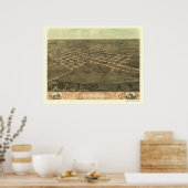 Poster Marion, IA Carte panoramique - 1868 (Cuisine)
