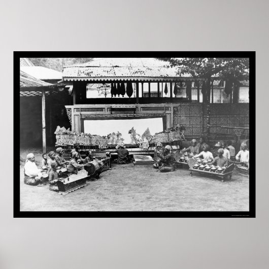 Poster Marionnettes Jouer Java Indonésie 1898 (Devant)