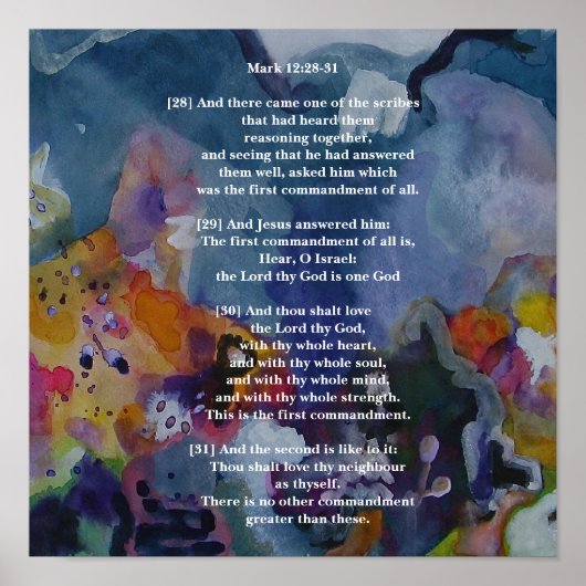 Poster Mark 12:28-31 (Devant)