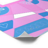 Poster Mark 4:35 Bohemian Chintz Illustration Pink Blue (Coin)