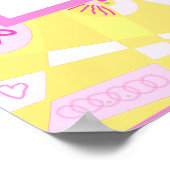 Poster Mark 4:35 Chintz Bohème Illustration rose Jaune (Coin)