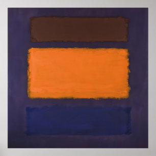Poster Mark Rothko - Marron, Orange, Bleu sur Marron - c.