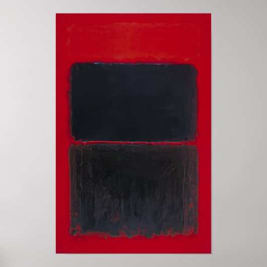 Poster Mark Rothko - Rouge Clair Sur Noir - 1957 (Devant)