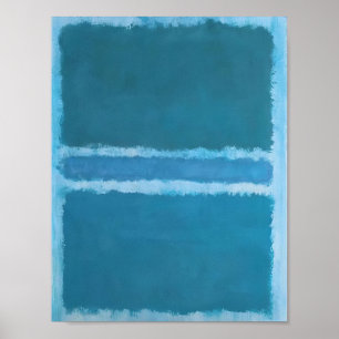 Poster Mark Rothko - Sans titre (Bleu divisé par le bleu)