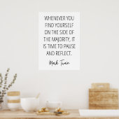 Poster Mark Twain Citation sur l'appartenance à la majori (Cuisine)