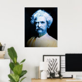 Poster Mark Twain en bleu (Bureau à domicile)