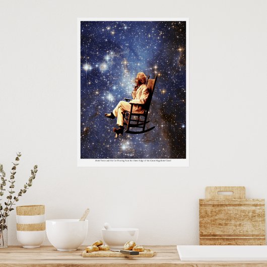 Poster Mark Twain et son chat (Cuisine)