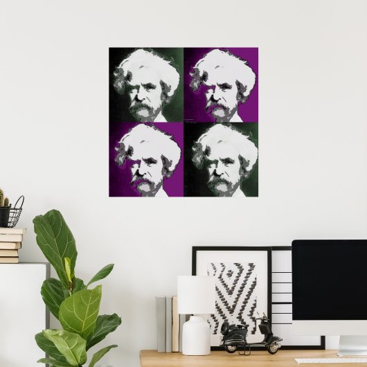 Poster Mark Twain Pop Art Imprimer (Bureau à domicile)