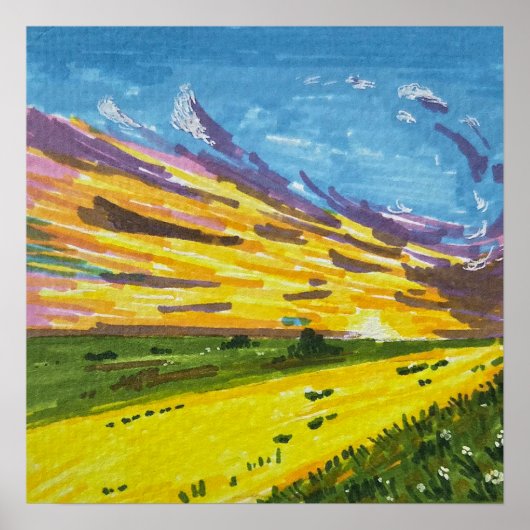 Poster Marker Landscape Painting (Devant)