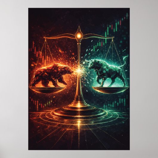 Poster Market Equilibrium, Day Trading, Abstract Geometry (Devant)