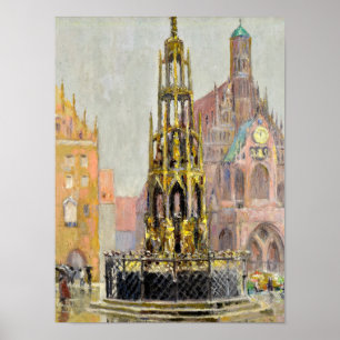 Poster Market Place, Nuremberg, 1928 par Grant Wood