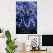 Poster MarkyArt Original Bleu et Bleu à nouveau (Bureau à domicile)