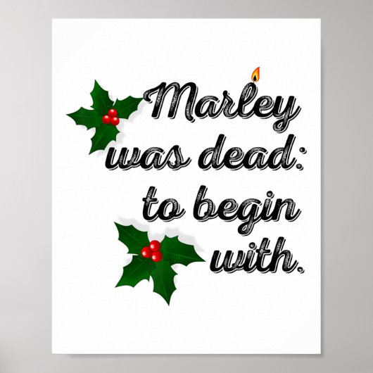 Poster Marley était mort pour commencer avec drôle de nou (Devant)