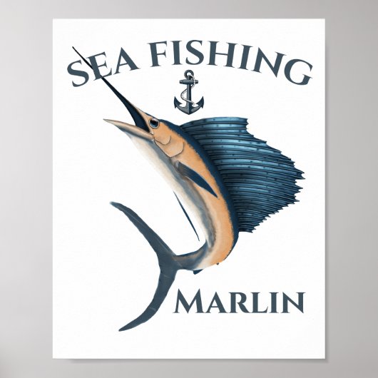 Poster Marlin de pêche en haute mer (Devant)