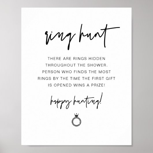 Poster MARLO Bague Moderne Boho Hunt Jeu de Baby Shower d (Devant)