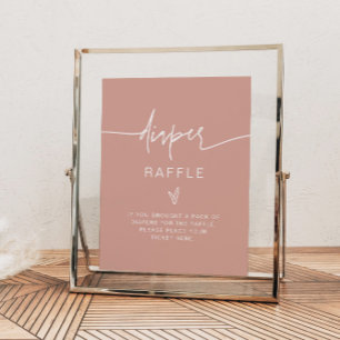 Poster MARLO Boho Blush Pink Diaper Raffle Game Sign